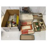 Large Lot of Train Parts and Pieces, Empty Boxes,