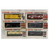 6 Lionel pcs-Box cars/Caboose/Tank Cars
