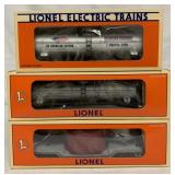 (3) Lionel O gauge Tank Car/Flatcars