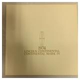 40+ 1974 Lincoln Continental Dealer Brochures