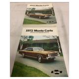 30+ 1972 Chevrolet Monte Carlo Brochures