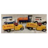 5 Die Cast Banks By Ertl-Shell, Gulf, & Amoco