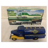 Lot of 3-BP Toy Trucks and Sunoco Bank