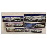 Lot of 6 Hess Trucks Race Car Transports & more