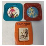 3 pin-up advertising ashtrays