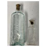 2 early druggist medicine bottles