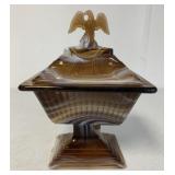 Imperial Glass caramel slag pedestal candy dish