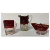 Souvenir of Fair York, PA ruby flash glass lot