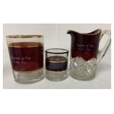Souvenir of Fair York, PA ruby flash glass lot