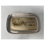 J.W. Piper York PA Glass Paperweight