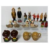 9 sets of S&P shakers; Indians, old salties, etc.