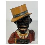Black Americana Jolly Man Cast Iron Bank