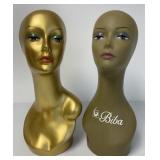 (2) Display Heads Wigs/Jewelry Biba & other