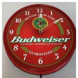 Contemporary Plastic Budweiser Light Up Clock
