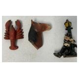 (3) Cast Iron Bottle Openers/Bar Items/others