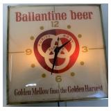 Ballantine Beer Light Up Pam Clock Co. Clock