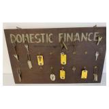 Domestic Finance key board w/keys