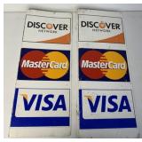 2 charge card flanged acceptance signs