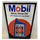 Mobil Drive Clean Oil metal signal in metal holder