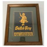 Framed Dutch Boy Linseed Oil Can Piece