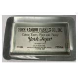 York Narrow Fabrics Co. paperweight/mirror
