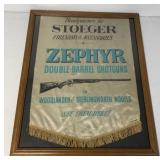Stoeger Zephyr Shotgun framed adv. Banner
