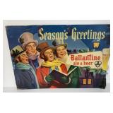 Ballantine Beer & Ale cardboard sign