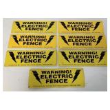 (7) Metal Warning Electric Fence Signs