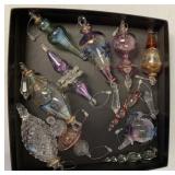 9 Hand-blown and 2 twist art glass ornaments