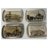 (4) York PA Glass Paperweights Advertising
