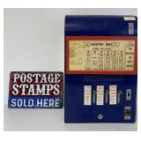 Curved Top Postage Stamp Machine w/ Sign
