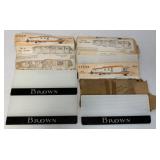 9 Brown Trailers Glass Signs w/ Atlas Trailer Ads