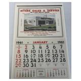 Myers Sales & Service York PA 1961 Calendar