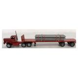 1/64 Custom Built Tractor Trailer w/Load of Pipe
