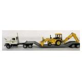 1/64 Custom Built John Deere Low Boy w/Back Hoe
