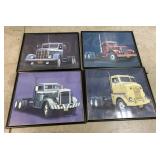 4 framed Bob Rector Peterbilt prints