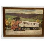 Chicago Express framed print on cardboard
