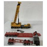 NZG crane and 1/64 custom lowboy tractor trailer
