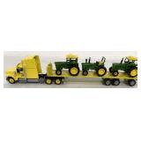 1/64 Custom Built Tractor Trailer w/3 John Deere
