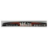 White Super Power name plate