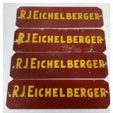 4 handmade R.J. Eichelberger name plates