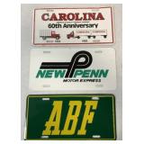 Lot of 3 Trucking Co. License Plates