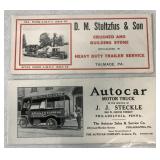 2 pcs Truck Advertising Autocar & DM Stoltzfus &