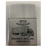 William Getz Trucking Zippo Lighter