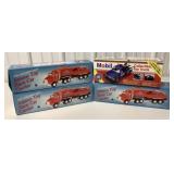 3 Amoco Race Car Carriers & 1 Mobil Tow Truck
