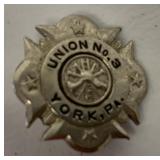 Union No.3 Firefighters Pin York PA