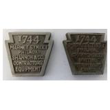 2 Shannon & Co. Contractor Equip. Paperweights