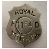 Royal Fire Dept. 1154 York PA Pin