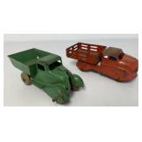 2 Small Vintage Metal Trucks