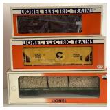 (3) 'O' Lionel Flatcar/Hopper/Stock Car